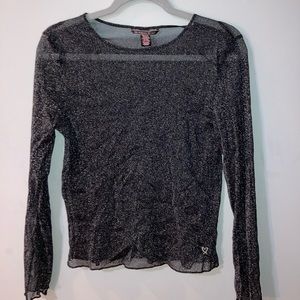 black mesh sparkly crop top from VS